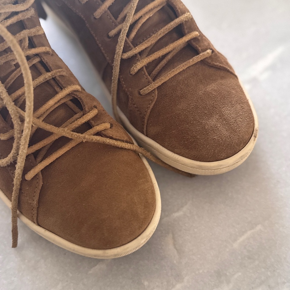 Saint Laurent Tan Sneakers High-Top with Soft Material and White Sole - Picture 7 of 10